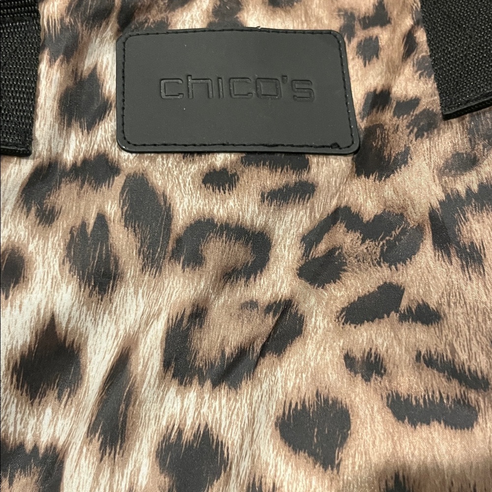 Chico's Brown Cheerah Tote with Black Handles - Picture 2 of 4